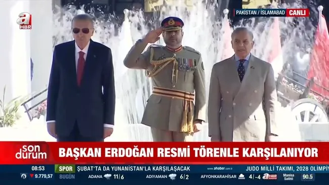 Başkan Erdoğan Pakistan’da resmi törenle karşılandı