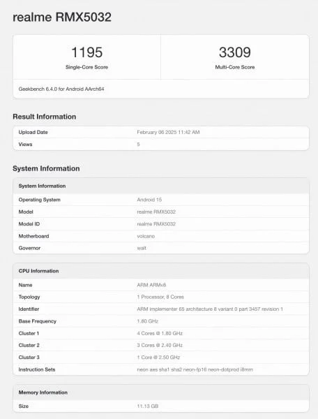 Realme P3 Pro özellikleri Geekbench’te ortaya çıktı