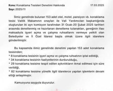 Boludaki yangın sonrası kentte 34 konaklama tesisinin faaliyeti durduruldu, 8’nin ruhsatı iptal edildi