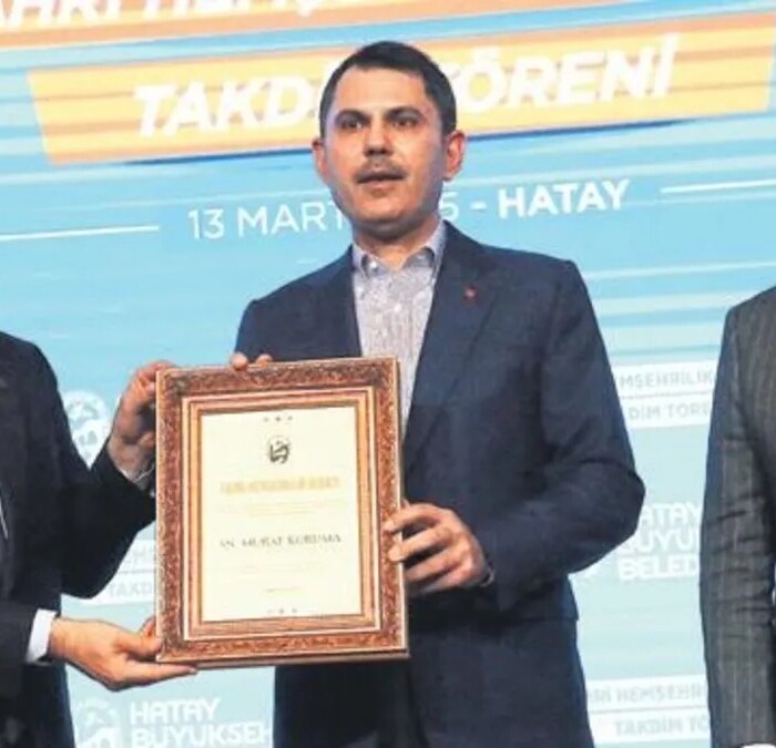 Kurum, Hatay’ın Fahri Hemşehrisi oldu