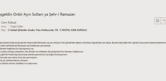 Zorlu Holding CEO'su Cem Köksal Ramazan tebriğinden rahatsız oldu! "Dinden Bağımsız Durumdayız"